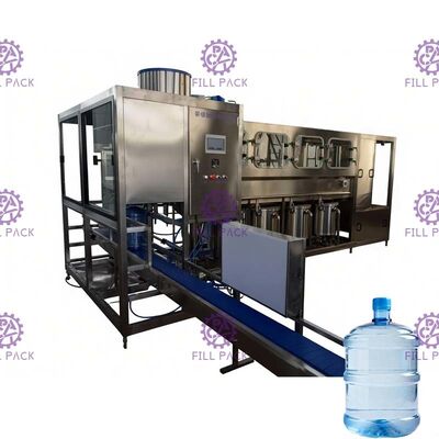 पीएलसी नियंत्रण के साथ 450bph स्वचालित 9.75kw 5 गैलन भरने की मशीन